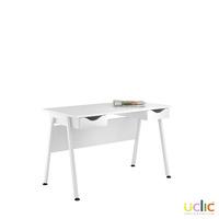 uclic aspire desk with 2 drawers reflections white