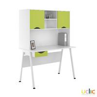 Uclic Aspire Desk with Upper Storage and Drawer 1200mm Kaleidoscope Green