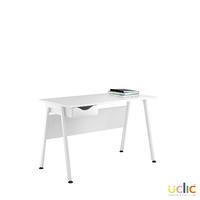 uclic aspire desk with drawer 1200mm reflections white