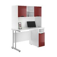 Uclic Create Desk with CPU Cupboard and Upper Storage Sylvan Walnut