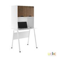 Uclic Aspire Desk with Upper Storage 800mm Reflections Dark Olive