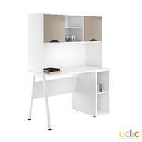 Uclic Aspire Desk with CPU holder and Upper Storage Reflections Stone Grey