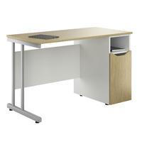 Uclic Create Desk with CPU Cupboard Reflections White