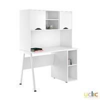 Uclic Aspire Desk with CPU holder and Upper Storage Reflections White