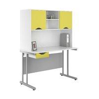 Uclic Create Desk with Upper Storage and Drawer 1200mm Kaleidoscope Yellow