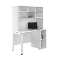 Uclic Engage Desk with CPU holder and Overshelving Sylvan Walnut