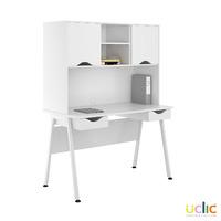 Uclic Aspire Desk with Upper Storage and 2 Drawers Kaleidoscope White