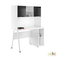 Uclic Aspire Desk with CPU holder and Upper Storage Reflections Black