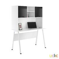 Uclic Aspire Desk with Upper Storage 1200mm Reflections Black