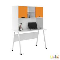 uclic aspire desk with upper storage 1200mm kaleidoscope orange