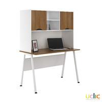 uclic aspire desk with upper storage 1200mm sylvan walnut