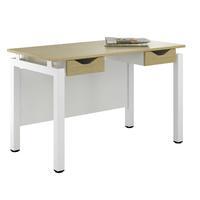 Uclic Engage Desk with 2 Drawers Reflections White