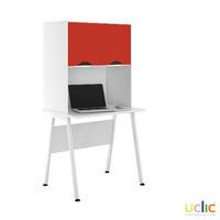 uclic aspire desk with upper storage 800mm kaleidoscope red