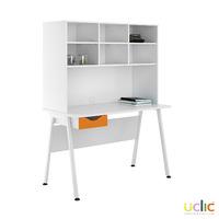 uclic aspire desk with overshelving and drawer 1200mm kaleidoscope ora ...