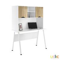 Uclic Aspire Desk with Upper Storage 1200mm Reflections Light Olive