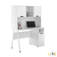 Uclic Aspire Desk with CPU Cupboard and Upper Storage Kaleidoscope White