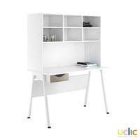 uclic aspire desk with overshelving and drawer 1200mm reflections ston ...