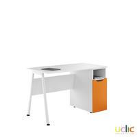 uclic aspire desk with cpu cupboard kaleidoscope orange