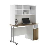 Uclic Create Desk with CPU Cupboard and Overshelving Sylvan Oak