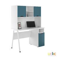 Uclic Aspire Desk with CPU Cupboard and Upper Storage Kaleidoscope Blue