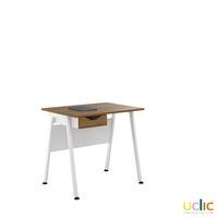 uclic aspire desk with drawer 800mm sylvan walnut