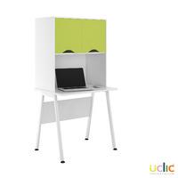 Uclic Aspire Desk with Upper Storage 800mm Kaleidoscope Green