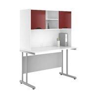 Uclic Create Desk with Upper Storage 800mm Reflections Burgundy