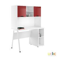 Uclic Aspire Desk with CPU holder and Upper Storage Reflections Burgundy