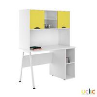 Uclic Aspire Desk with CPU holder and Upper Storage Kaleidoscope Yellow