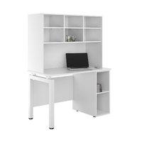 Uclic Engage Desk with CPU holder and Overshelving Sylvan Oak