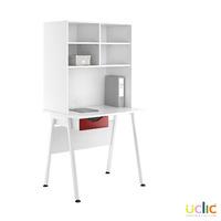 uclic aspire desk with overshelving and drawer 800mm reflections burgu ...