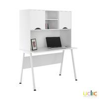 uclic aspire desk with upper storage 1200mm kaleidoscope white