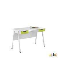 uclic aspire desk with 2 drawers kaleidoscope green