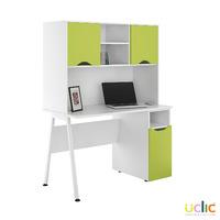 Uclic Aspire Desk with CPU Cupboard and Upper Storage Kaleidoscope Green