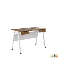 uclic aspire desk with 2 drawers sylvan walnut