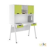 Uclic Aspire Desk with Upper Storage and 2 Drawers Kaleidoscope Green