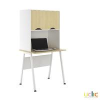 Uclic Aspire Desk with Upper Storage 800mm Sylvan Maple