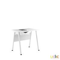 Uclic Aspire Desk with Drawer 800mm Reflections White