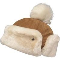 UGG Womens Pom Heritage Up Flap Hat Chestnut