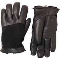 UGG Womens Cascade Blocked Leather Gloves Black/Light Grey