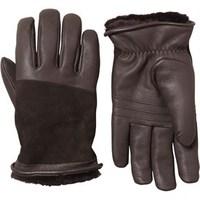 ugg womens cascade blocked leather gloves brown