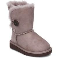 ugg australia bailey button girlss childrens snow boots in grey