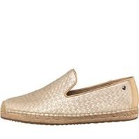 ugg womens sandrinne metallic basket espadrilles soft gold leather