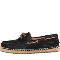 UGG Womens Coris Calf Hair Deck Shoes Black