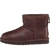 UGG Womens Classic Mini Woven Boots Cognac