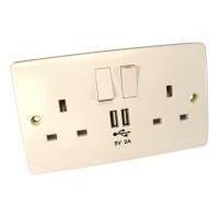 UK Power & USB Wall Socket