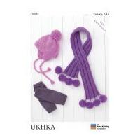 ukhka family hat wrist warmers scarves knitting pattern no 143 chunky