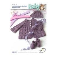 UKHKA Baby Matinee Coat, Booties & Bonnet Knitting Pattern No 47