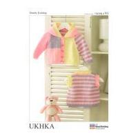 UKHKA Baby Hooded Cardigan & Waistcoat Knitting Pattern No 91 DK