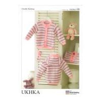 UKHKA Baby Cardigans, Blanket & Headband Knitting Pattern No 90 DK